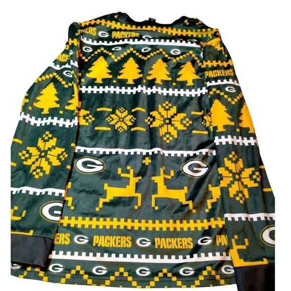 Green Bay Packers Men's Pajamas - Green & Yellow - Size M - Picture 3 of 5